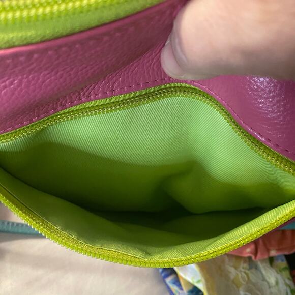 iii New York Genuine Leather Colorblock Crossbody Bag rainbow Retro Y2K purse - Picture 6 of 11